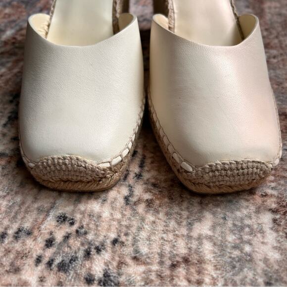 Vince Cecilia Leather Espadrille Wedge in Marble Cream size 9.5 - Picture 6 of 14